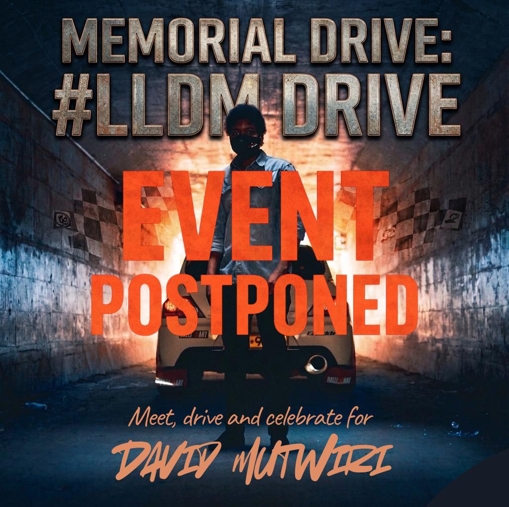 DAVID MUTWIRI Memorial Drive. EVENT POSTPONED.